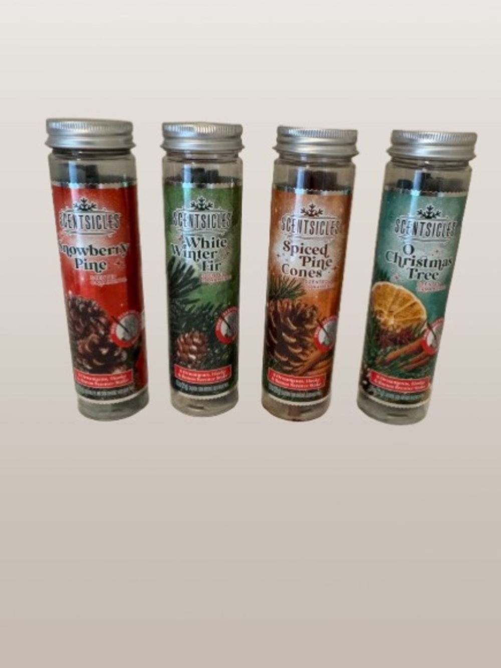 NEW Scentsicles Scented Ornament Sticks with Hooks 4 Scents Total